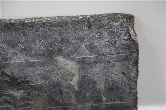 A Chinese stone tomb relief, probably Han dynasty, 1st-2nd century A.D. 47.5cm x 88cm, repaired
